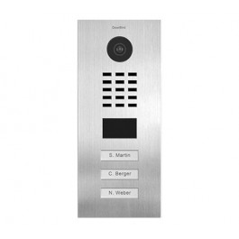 DoorBird Multi-Dwelling IP Intercom Video Door Station D2103V - Flush Mount - 3 Call Buttons - Metal Finish