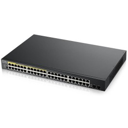 Zyxel GS1900-48HP - 48 Port GbE (24 GbE + 24 GbE w/PoE+) L2 Web Managed Rackmount Switch w/2 SFP (170W) (50 Ports Total)
