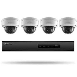 Hikvision I7604N1TA 4-Channel 5MP NVR with 1TB HDD and 4 2MP Outdoor Dome Cameras Kit