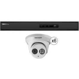 Hikvision I7608N2TP 8-Channel 5MP NVR with 2TB HDD and 6 4MP Outdoor Turret Cameras Kit