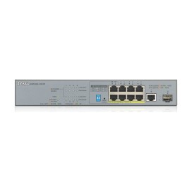 Zyxel GS1300-10HP - 8-Port Gigabit PoE+ L2 Unmanaged Switch (130W) w/RJ45+SFP Uplinks
