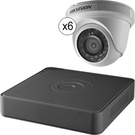 Hikvision T7108Q2TA 8-Channel 1080p DVR with 2TB HDD and 6 1080p Outdoor Turret Cameras Kit