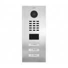 DoorBird Multi-Dwelling IP Intercom Video Door Station D2103V - Flush Mount - 3 Call Buttons - Metal Finish