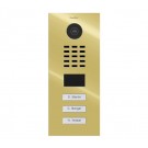 DoorBird IP Video Door Station D2103V, Flush-mounted - 3 Call Buttons BRASS (V4A)