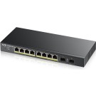Zyxel GS1900-10HP - Fanless 8 Port GbE PoE+ L2 Web Managed Switch (77W) w/2 SFP Uplink Ports