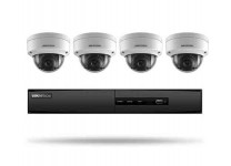 Hikvision I7604N1TA 4-Channel 5MP NVR with 1TB HDD and 4 2MP Outdoor Dome Cameras Kit