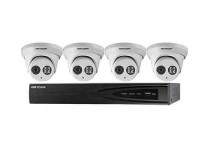 Hikvision I7604N1TP 4-Channel 5MP NVR with 1TB HDD and 4 4MP Outdoor Turret Cameras Kit