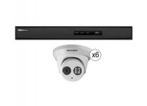 Hikvision I7608N2TP 8-Channel 5MP NVR with 2TB HDD and 6 4MP Outdoor Turret Cameras Kit