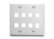 IC107FD8WH Faceplate 2-Gang 8-Port White