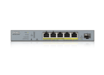 Zyxel GS1350-6HP - 5-Port Gigabit PoE+ L2 Web Managed Switch (60W) w/SFP Uplink 802.3bt Support