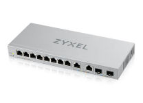 Zyxel XGS1210-12 8-Port Gigabit Smart Managed Multi-Gig Switch. 2 x Copper 2.5G Ports, 2 x 1/10G SFP+ Ports